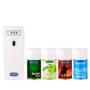 Airance Automatic Room Freshner LED Aerosol Dispenser With 250 ml Each Khus (Vetiver), Refreshing Lime,Musk & Cool Splash Fragrance Refill (Pack of 5)