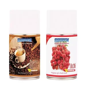 Airance 250 ml Each Coffee & Litchi Fragrance Automatic Air Freshener Refill Perfume Spray (Pack of 2)
