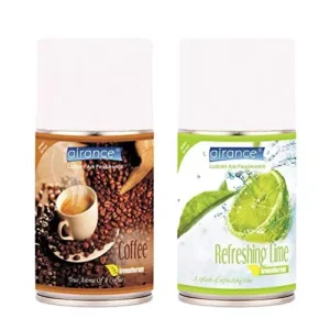 Airance 250 ml Each Coffee & Refreshing Lime Fragrance Automatic Air Freshener Refill Perfume Spray (Pack of 2)