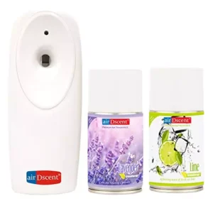 Airdscent Automatic Air Freshener & Refill With Lavender & Refreshing Lime Fragrance 250 ml Each (Pack of 3)