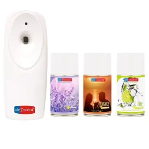 Airdscent Automatic Air Freshener & Refill With Lavender, Romance & Refreshing Lime Fragrance 250 ml Each (Pack of 4)