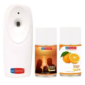 Airdscent Automatic Air Freshener & Refill With Romance & Orange Fragrance 250 ml Each (Pack of 3)