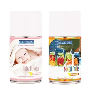 Airance 250 ml Each Baby Powder & Mixed Fruits Spray Air Freshener Automatic Spray (Pack of 2)