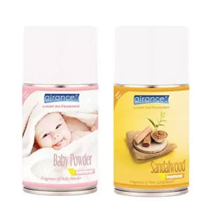 Airance 250 ml Each Baby Powder & Sandal Wood Spray Air Freshener Automatic Spray (Pack of 2)