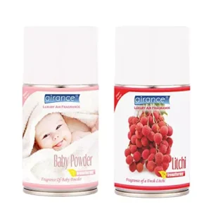 Airance 250 ml Each Baby Powder & Litchi Spray Air Freshener Automatic Spray (Pack of 2)