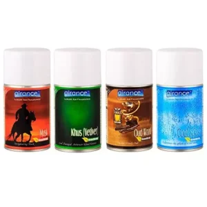 Airance 250 ml Each Musk,Khus (Vetiver), Oud Wood & Cool Splash Fragrance Automatic Air Freshener Refill Perfume Spray (Pack of 4)