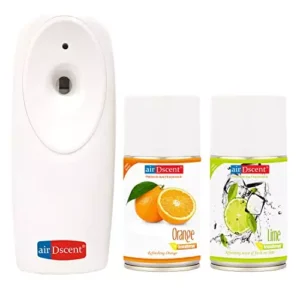 Airdscent Automatic Air Freshener & Refill With Orange & Refreshing Lime Fragrance 250 ml Each (Pack of 3)