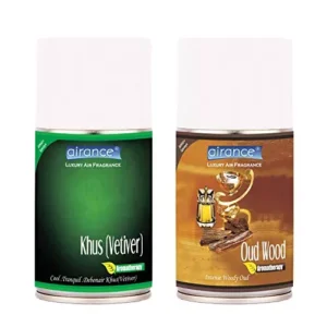 Airance 250 ml Each Khus(Vetiver) & Oud Wood Spray Air Freshener Automatic Spray (Pack of 2)