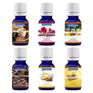 Airance 10 ml Each Coffee, Fresh Rose, Mixed Fruit, Chocolate, Sandal Bath & Sandal Wood Oil Fragrance Refill For Diffusers (Pack of 6)