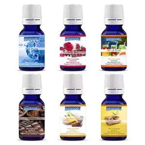 Airance 10 ml Each Cool Breeze, Fresh Rose, Mixed Fruit, Chocolate, Sandal Bath & Sandal Wood Oil Fragrance Refill For Diffusers (Pack of 6)