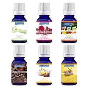 Airance 10 ml Each Lemongrass, Fresh Rose, Mixed Fruit, Chocolate, Sandal Bath & Sandal Wood Oil Fragrance Refill For Diffusers (Pack of 6)