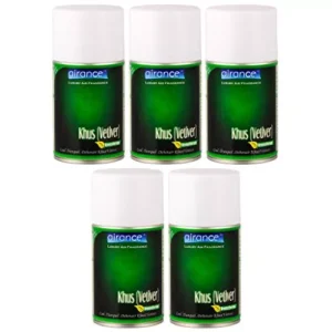 Airance 250 ml Each Khus (Vetiver) Fragrance Automatic Air Freshener Refill Perfume Spray (Pack of 5)