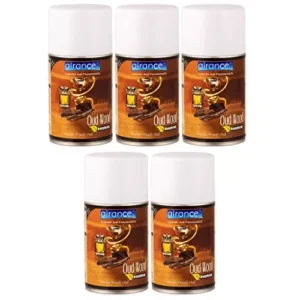 Airance 250 ml Each Oudh Wood Fragrance Automatic Air Freshener Refill Perfume Spray (Pack of 5)