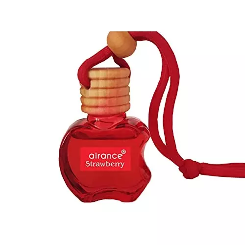 Airance 9 ml Strawberry Fragrance Apple Shape Hanging Aroma Diffuser Car Air Freshener