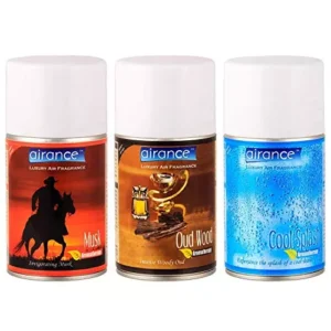 Airance 250 ml Each Musk, Oud Wood & Cool Splash Fragrance Automatic Room Freshener Perfume Spray Aroma Refill (Pack of 3)