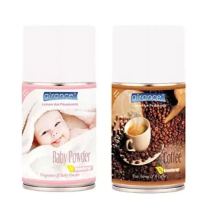 Airance 250 ml Each Baby Powder & Coffee Fragrance Automatic Air Freshener Refill Perfume Spray (Pack of 2)