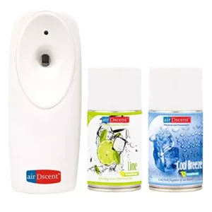 Airdscent Automatic Air Freshener & Refill With Refreshing Lime & Cool BreezeFragrance 250 ml Each (Pack of 3)