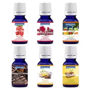 Airance 10 ml Each Litchi, Fresh Rose, Mixed Fruit, Chocolate, Sandal Bath & Sandal Wood Fragrance Aroma Oil For Diffuser (Pack of 6)