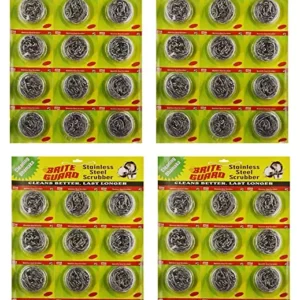 Brite Guard Stainless Steel Multipurpose Scrubber (Grey, 48-Piece)
