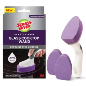 3M Scotch-Brite Purple Non- Scratch Cooktop Glass Cleaner Pad with Wand 85gm (Pack of 3)