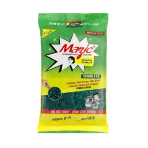 Mazic Multipurpose Medium Pack Green Scrub Pad for Utensils Cleaning (Pack of 30)
