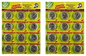Brite Guard Stainless Steel Multipurpose Scrubber (Grey, 24-Piece)