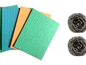 Brite Guard Cellulose Sponge Mop & Stainless Steel Scrubber (Set of 9-Piece)
