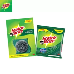3M Scotch-Brite Steel Combi (Steel and Scurb) & Scrub Pad Regular Super Saver 3 Pcs (Pack of 4)