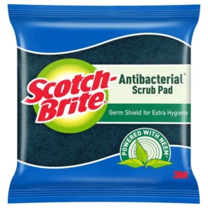 3M Scotch-Brite Green Anti Bacterial Scrub Pad with Neem Power 300gm (Pack of 20)
