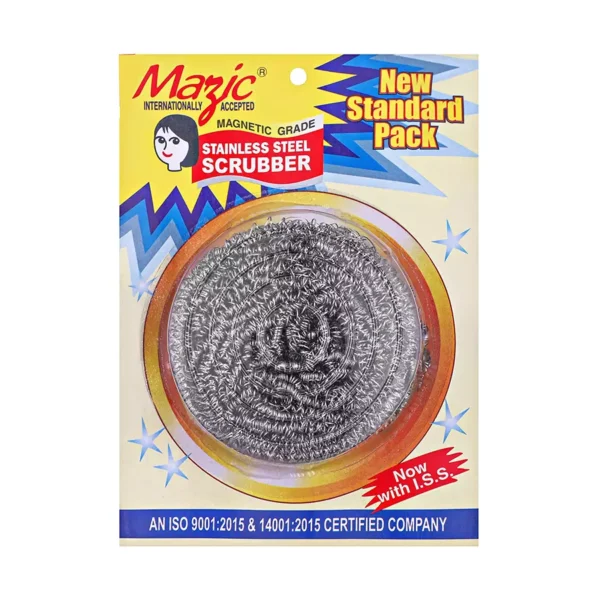 Mazic Standard Pack of Stainless Steel Scrubber with Multiple Uses for Dishes (Pack of 15)