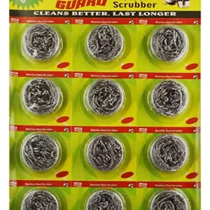 Brite Guard Stainless Steel Multipurpose Scrubber (Grey, 12-Piece)