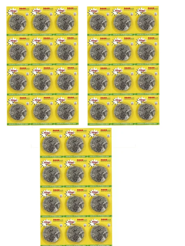 Mazic Nano Stainless Steel Scrubber with Multiple Uses for Dishes (Pack of 36)