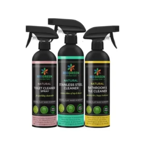 BEEGREEN Clear 500 ml Bath Bliss Bathroom & Tile Cleaner, Stainless Steel Cleaner, Toilet Cleaner Kit, BG013 (Pack of 3)