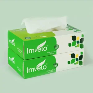 Imvelo Soft 2 Ply Facial Tissues Paper Box Pack of 2 100 Pulls, 200 Sheets Regular Home Office
