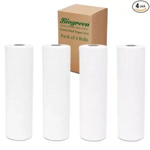 Biogreen 100m Hospital Bed Paper Roll - Pack of 4 Pcs