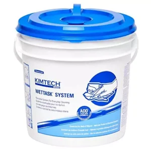 Kimtech White 1 Bucket + 6 Rolls, 60 Sheets/Roll Reusable Cleaning Wipes System, 30914