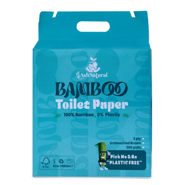 Ash Natural BAMBOO Toilet Roll 3-ply for Bathroom, ASHIB01 (Pack of 4)