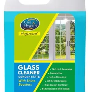 Care & Hygiene Glass Cleaner Concentrate, Surface Cleaner with Shine Boosters 5 Liters
