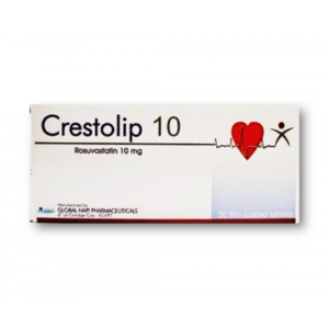 CRESTOLIP 10 MG ( ROSUVASTATIN ) 30 FILM-COATED TABLETS