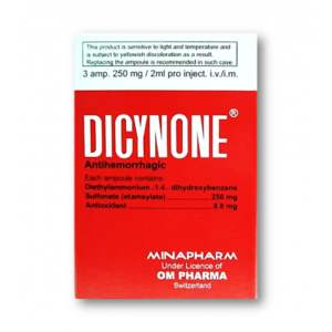 DICYNONE 250 MG / 2 ML ( ETHAMSYLATE ) 3 AMPOULES