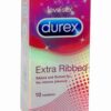 Durex Extra Ribbed Condom (10 COUNT) (PACK OF 5)