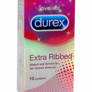 Durex Extra Ribbed Condom (10 COUNT) (PACK OF 5)