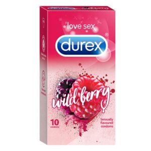 Durex Wild Berry Flavored Condom (10 COUNT) (PACK OF 5)