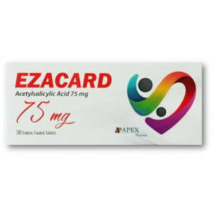 EZACARD 75 MG ( ACETYLSALICYLIC ACID ) 30 ENTERIC COATED TABLETS