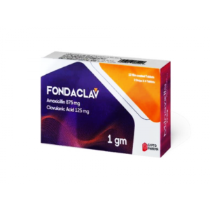 FONDACLAV 1 GM ( AMOXICILLIN 875 MG + CLAVULANIC ACID 125 MG ) 12 FILM-COATED TABLETS