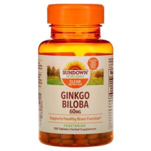 Sundown Naturals, Ginkgo Biloba Standardized 60mg, 100 Tablets
