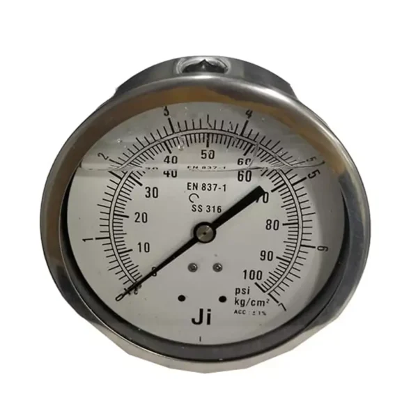 "Ji" Japsin Instrumentation 100 mm Glycerin Filled Pressure Gauge, Range 0-7 Kg/cm?, JI-EPG-1009