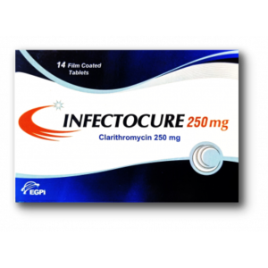 INFECTOCURE 250 MG ( CLARITHROMYCIN ) 14 FILM-COATED TABLETS