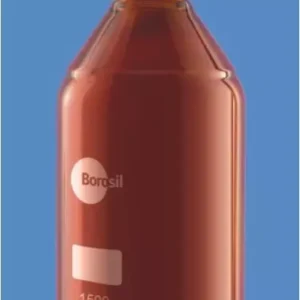 Borosil 1509 Reagent Bottles Narrow Mouth with I/C Glass Stopper, Amber