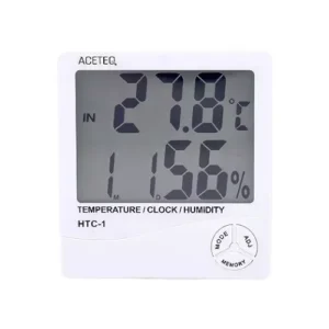 ACETEQ Digital Thermo Hygrometer White for Laboratories, HTC-1